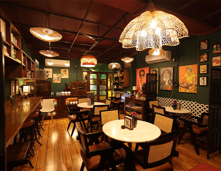 Anahata Café interior — warm, soulful dining space